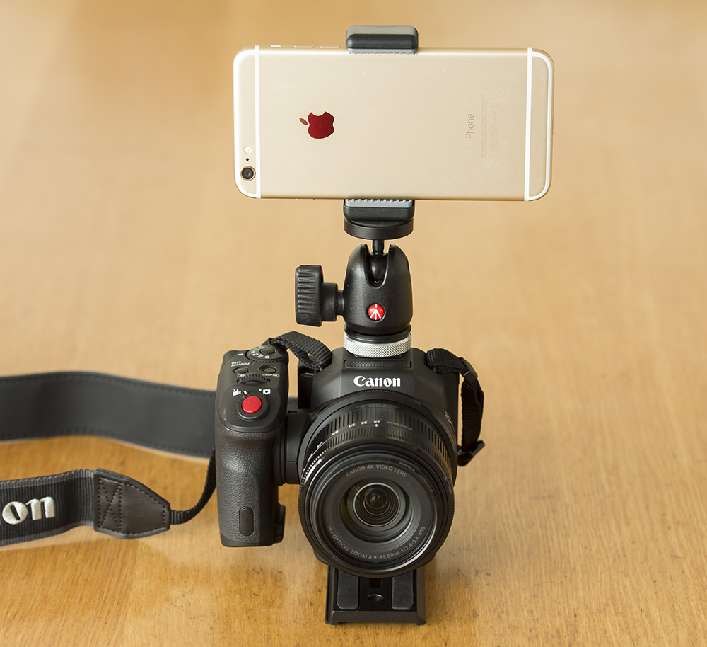 Canon XC10 with Manfrotto 492LCD